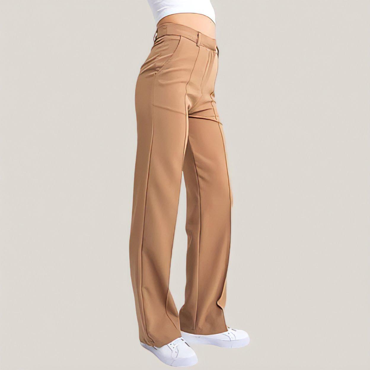 Pantalones rectos ajustados flexible