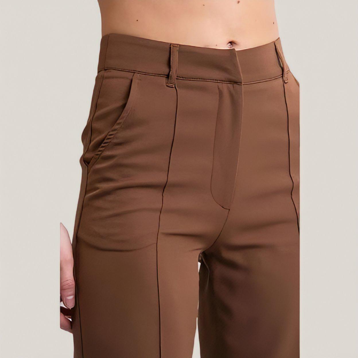 Pantalones rectos ajustados flexible